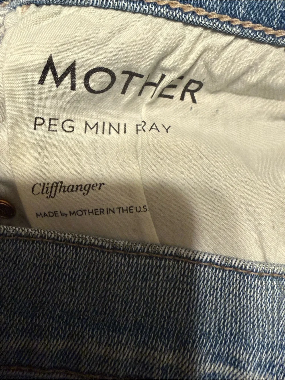 MOTHER Light Blue Denim Mini Skirt - Frayed Hem